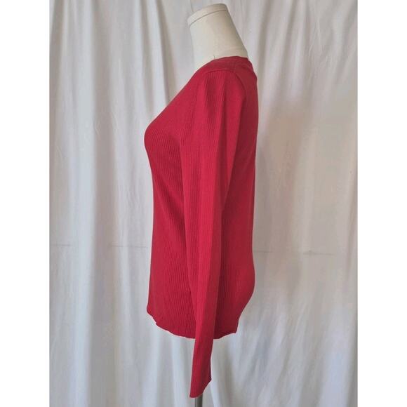Anthropologie Maeve Womens Red Thea Ribbed Sweater Medium - Picture 4 of 6